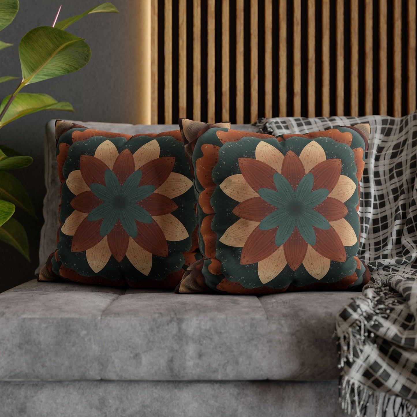 Faux Suede Pillowcase, Harvest Harmony Mandala, Square Pillow Cover, Anndria Fall Vibes, Home Decor, Boho Cushion Case