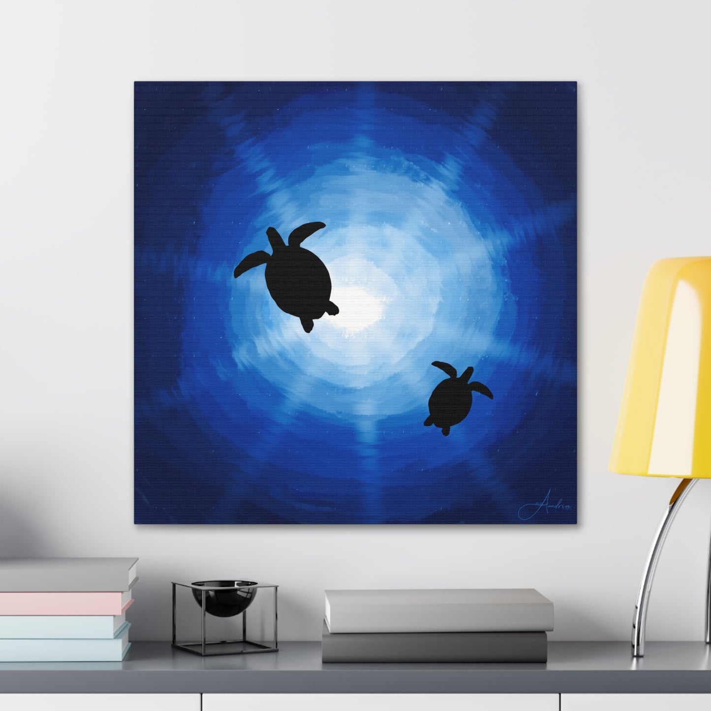 Ocean Turtle Canvas Gallery Wrap - Ocean Art for Beach Lovers by Anndria