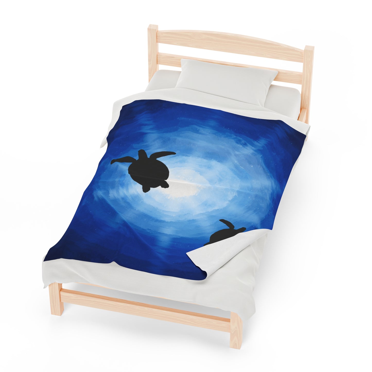 Plush Blanket - Sea Turtles Swimming Through Sun Rays Drawn by Anndria