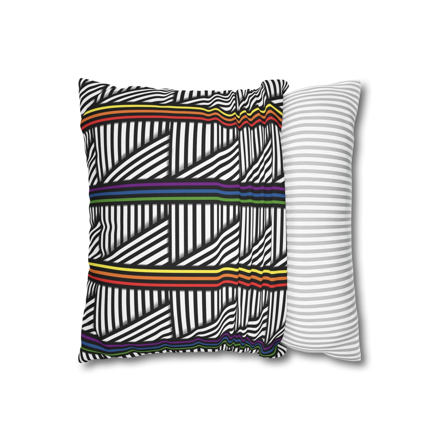 Geometric Striped Pride Pillowcase - Modern Home Décor, Stylish Accent for Living Room