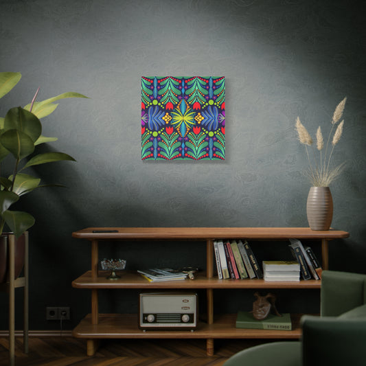 Vibrant Floral Wall Art - Colorful Matte Canvas for Home Decor
