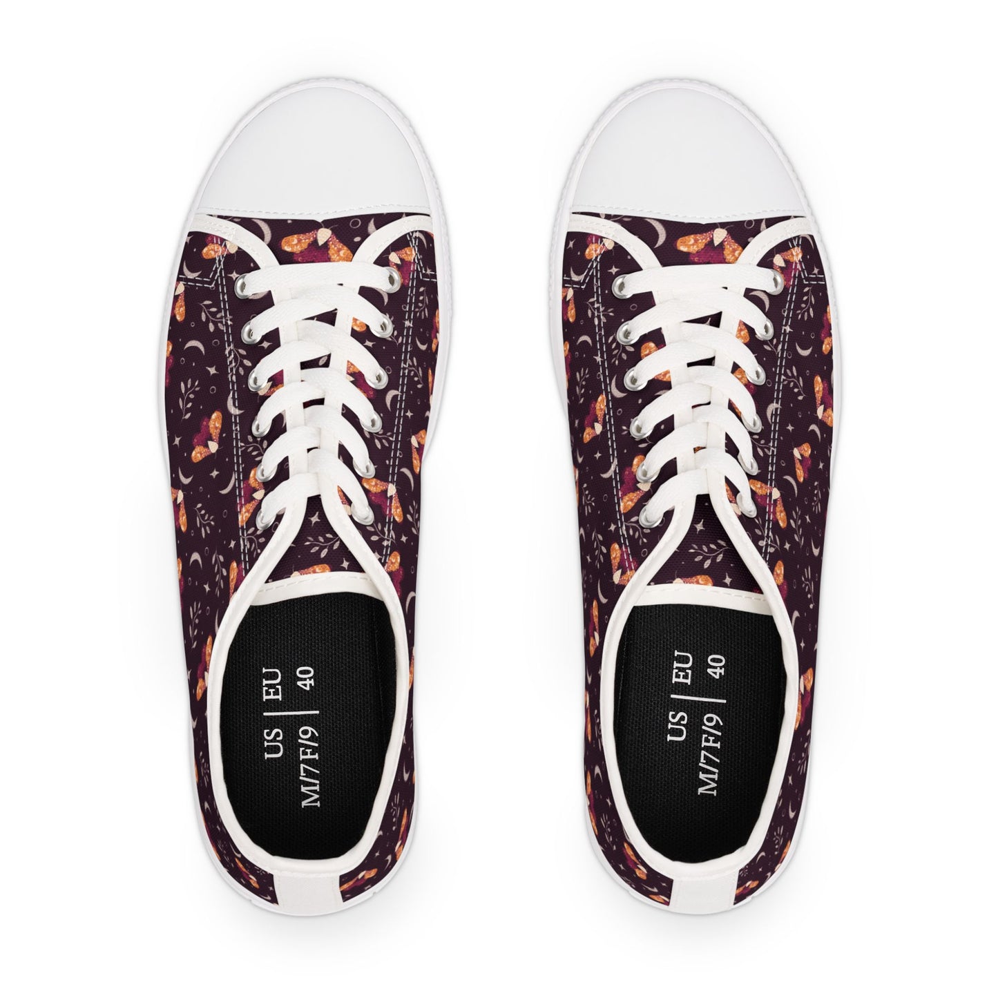 Sneakers Witchy Moth Orange Design by Anndria