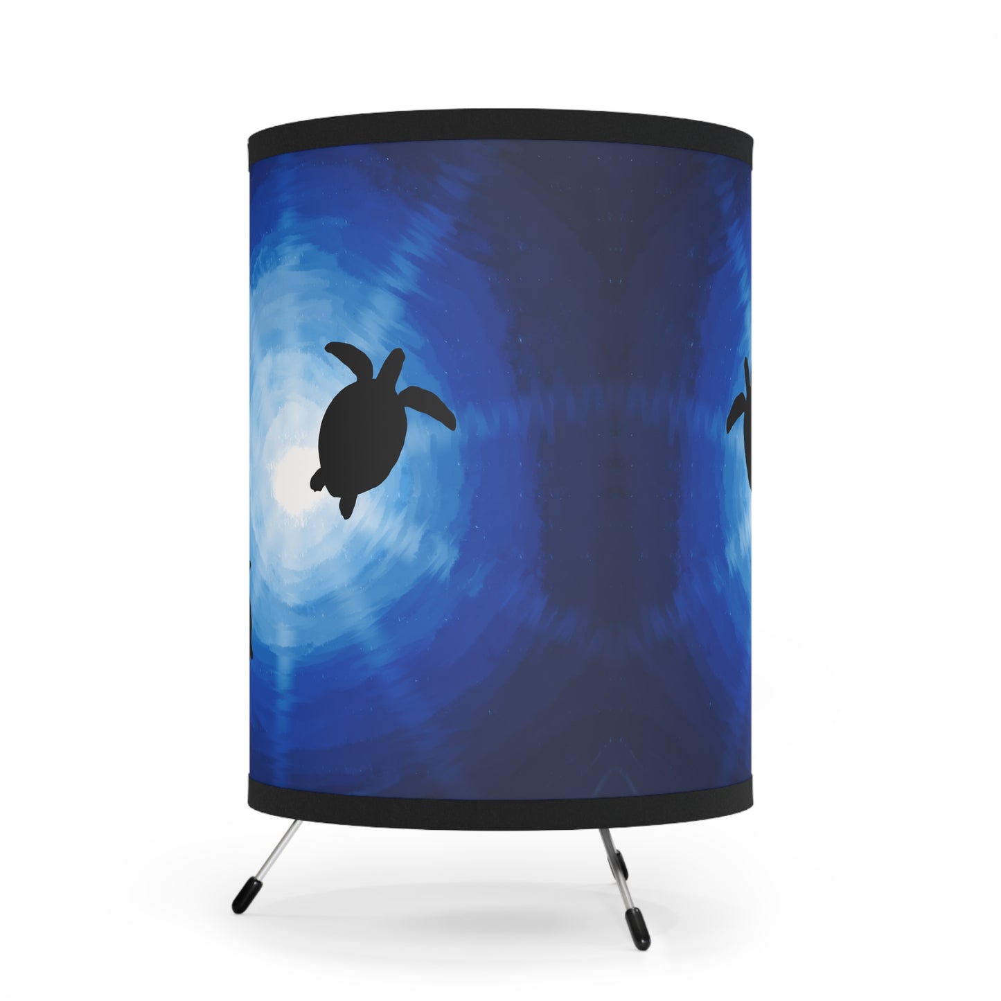 Ocean-Inspired Tripod Lamp with Turtle Design by Anndria | High-Res Printed Shade