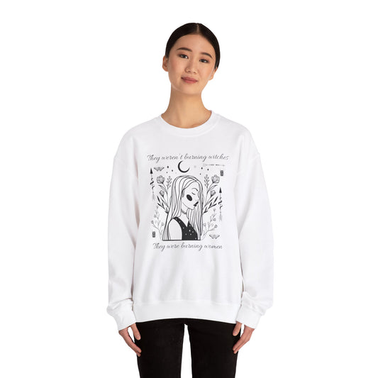 Feminine Rage Sweatshirt, Women's Empowerment Jumper, Witch Burning Feminist Top, Gender Equality Pullover, Unisex Crewneck Sweater