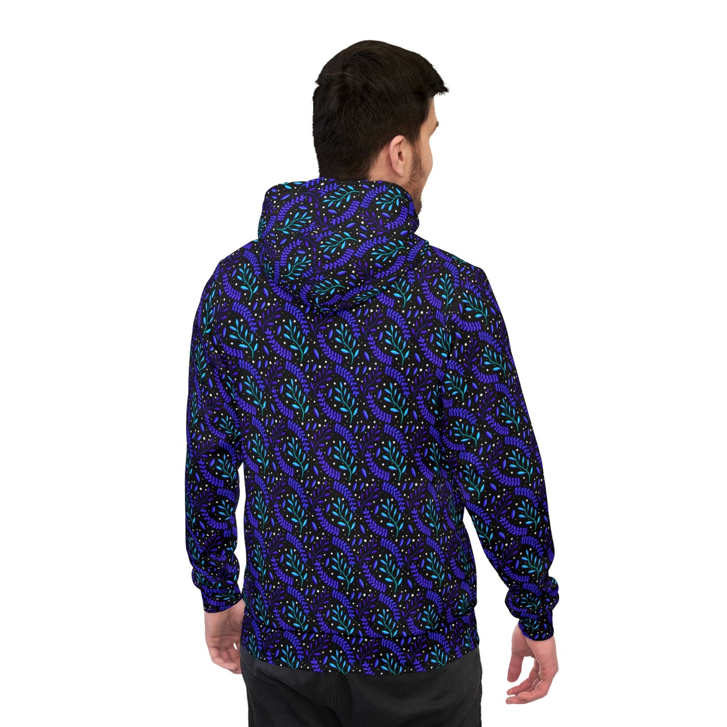 Cosmic Teal & Purple Forest Athletic Hoodie by Anndria