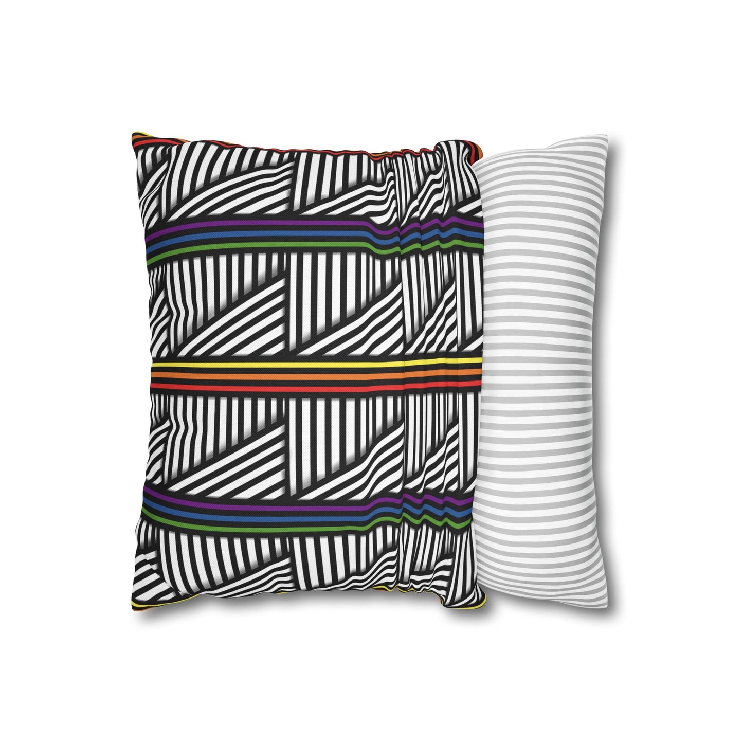 Geometric Striped Pride Pillowcase - Modern Home Décor, Stylish Accent for Living Room