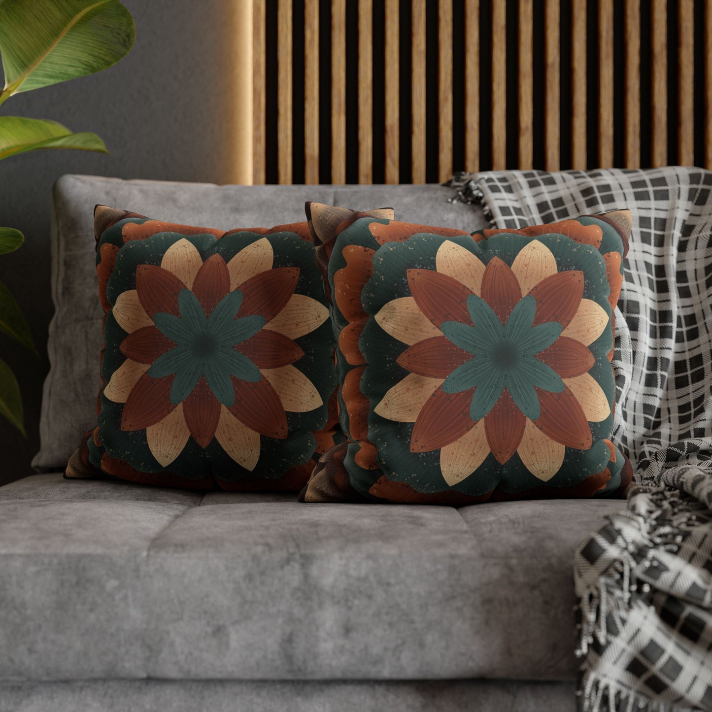 Faux Suede Pillowcase, Harvest Harmony Mandala, Square Pillow Cover, Anndria Fall Vibes, Home Decor, Boho Cushion Case