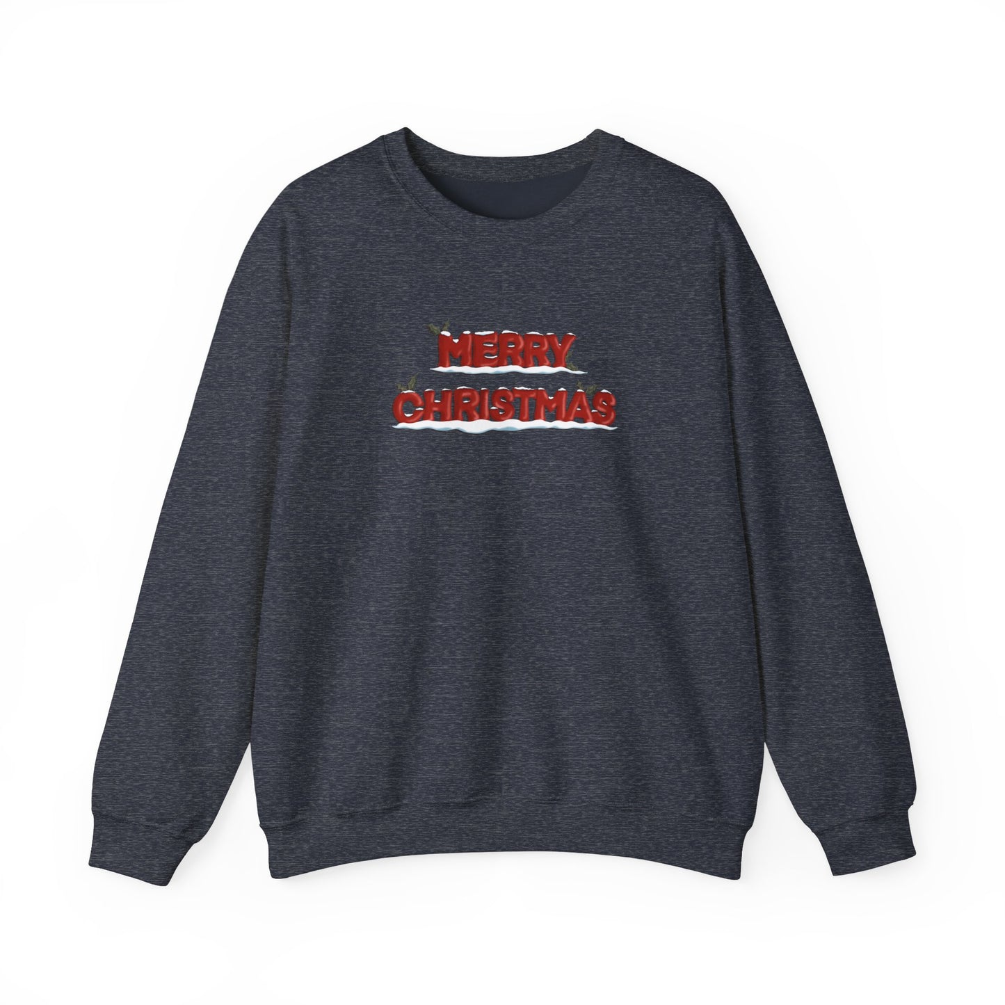 Merry Christmas with Snow and Holly - Unisex Sweatshirt