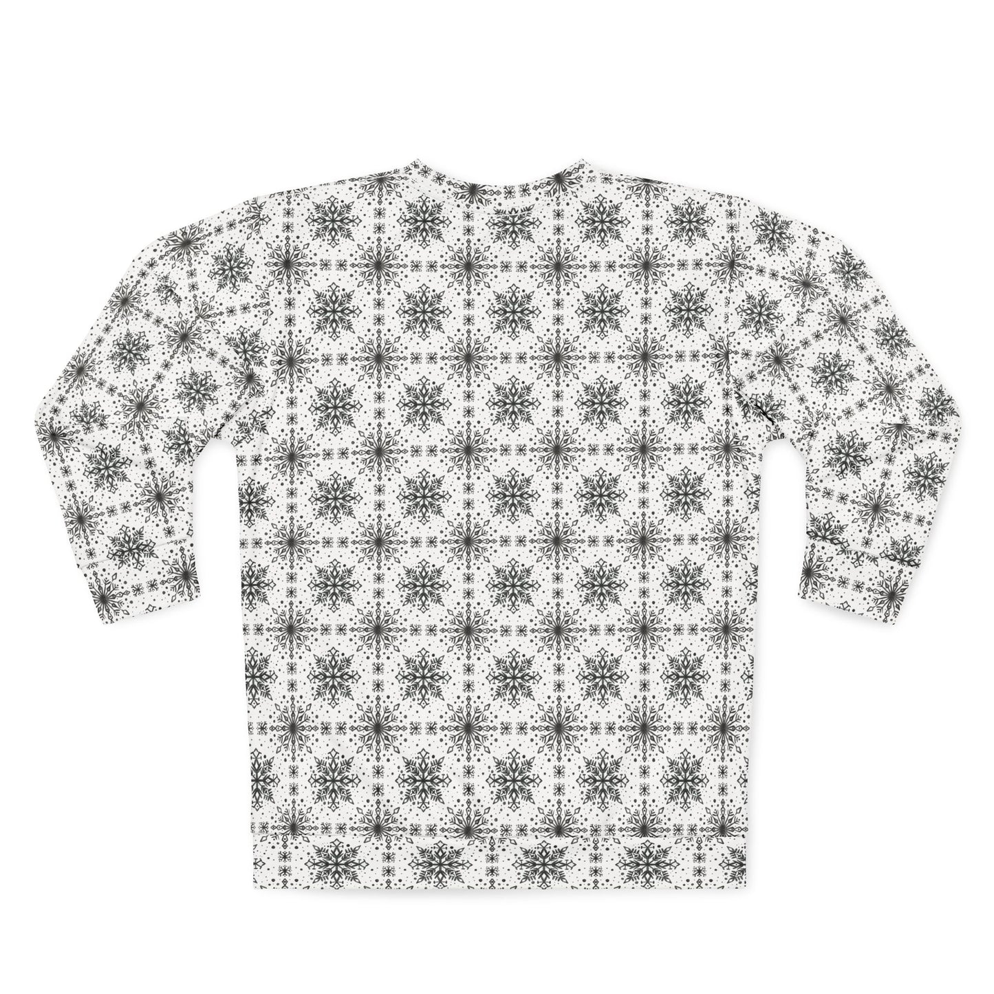 Snowflake Unisex Sweatshirt - Watercolor Design by Anndria - Black and White