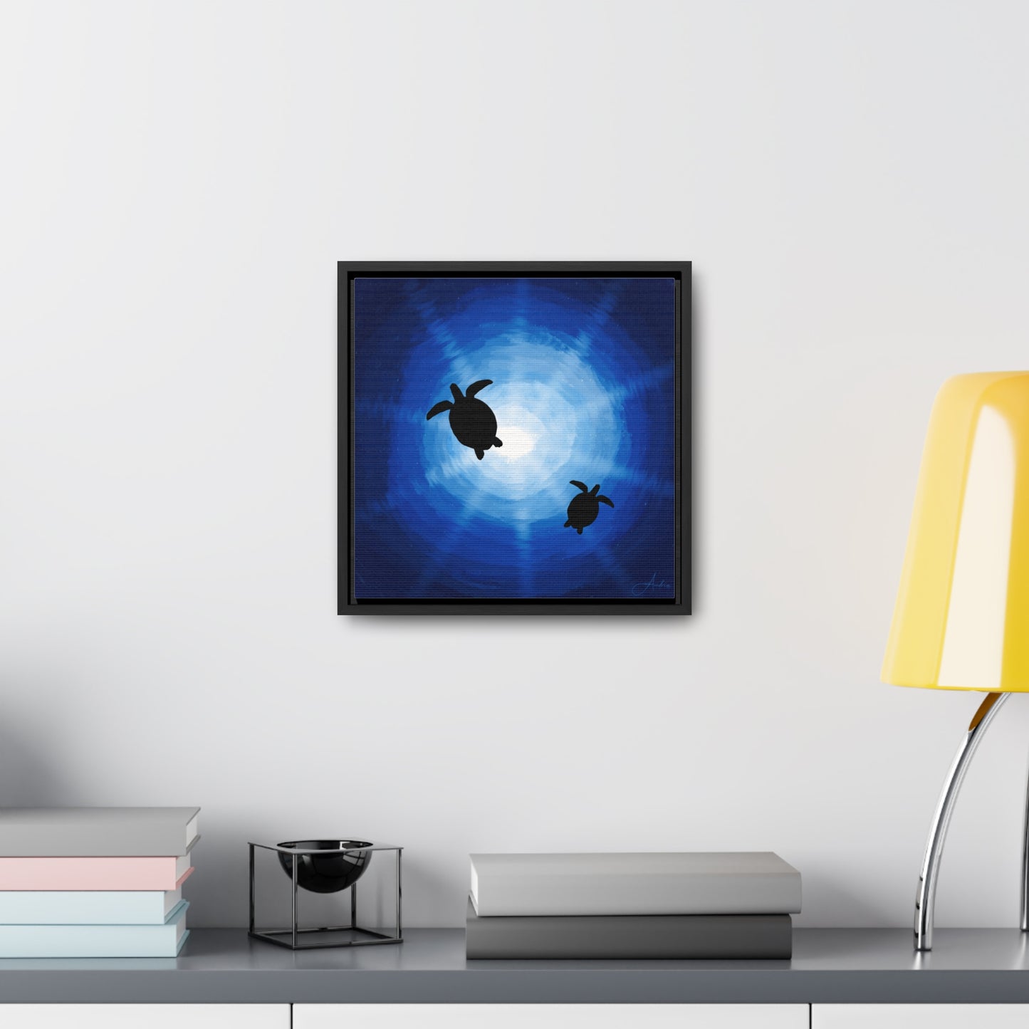 Canvas Wraps, Rays of Sun and Sea Turtles, Hand Drawn by Anndria