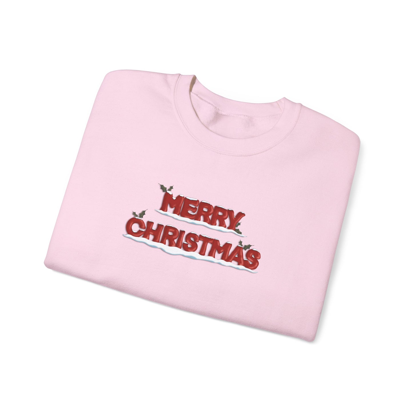Merry Christmas with Snow and Holly - Unisex Sweatshirt