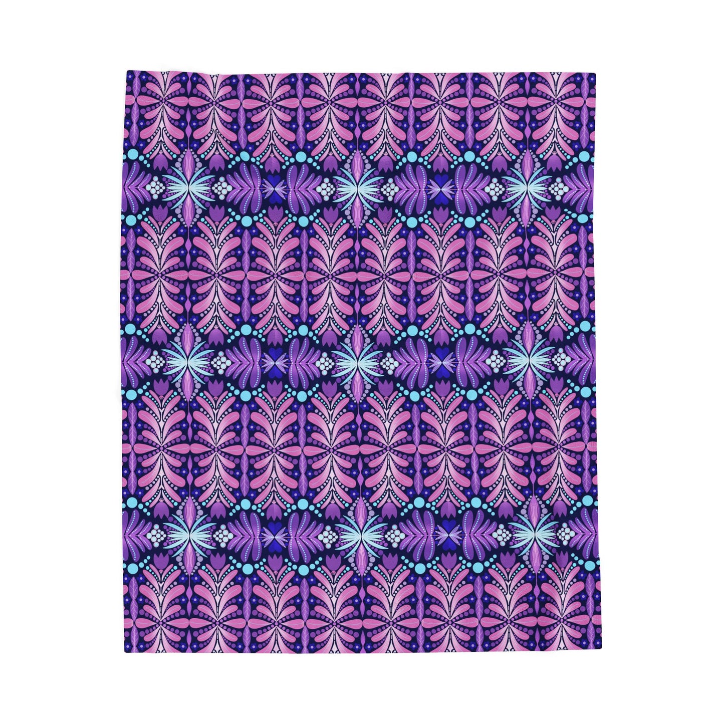 Vibrant Floral Velveteen Plush Blanket – Cozy Home Decor