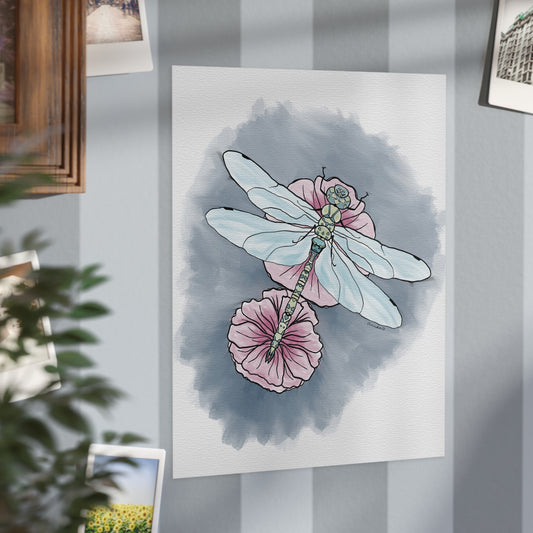 Dragonfly Unframed Prints, Wall Art Decor, Insect Illustration Poster, Nature Lover Gift, Anndria Design