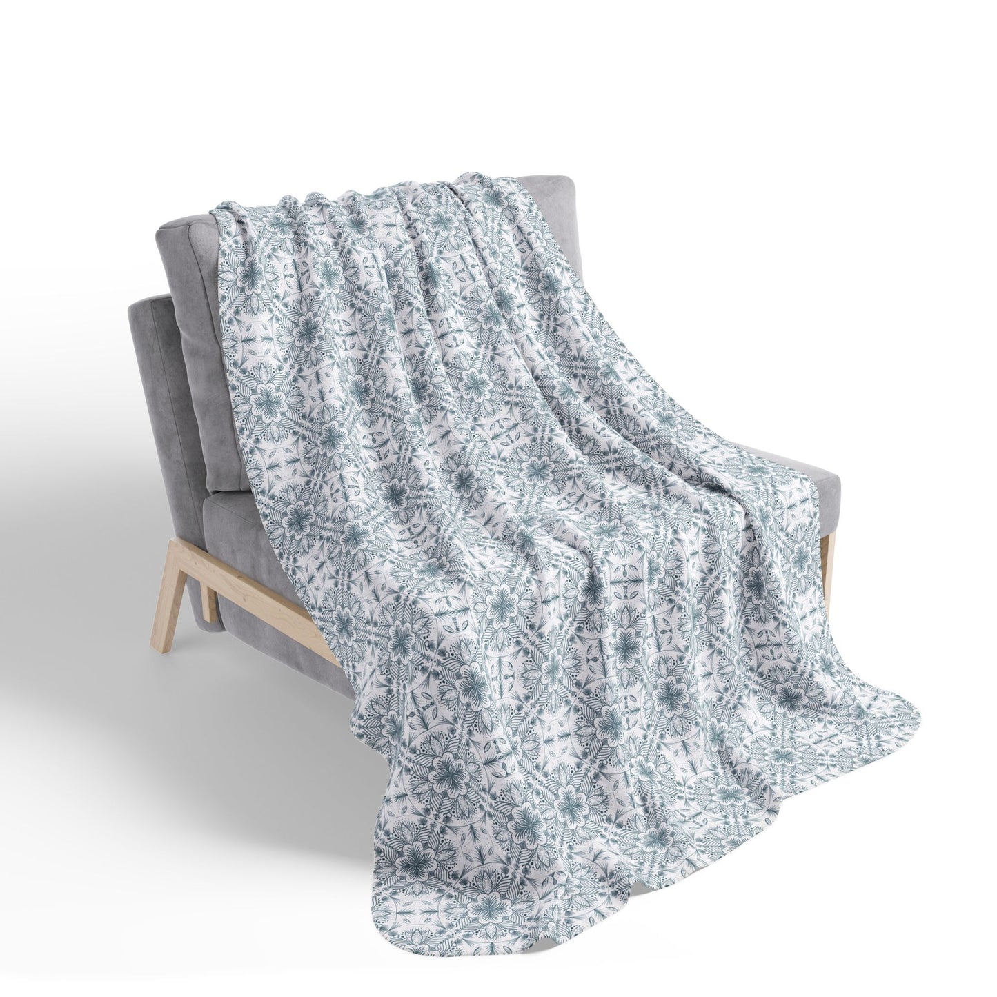 Cozy Fleece Sherpa Blanket - Botanical Design for Warmth and Comfort