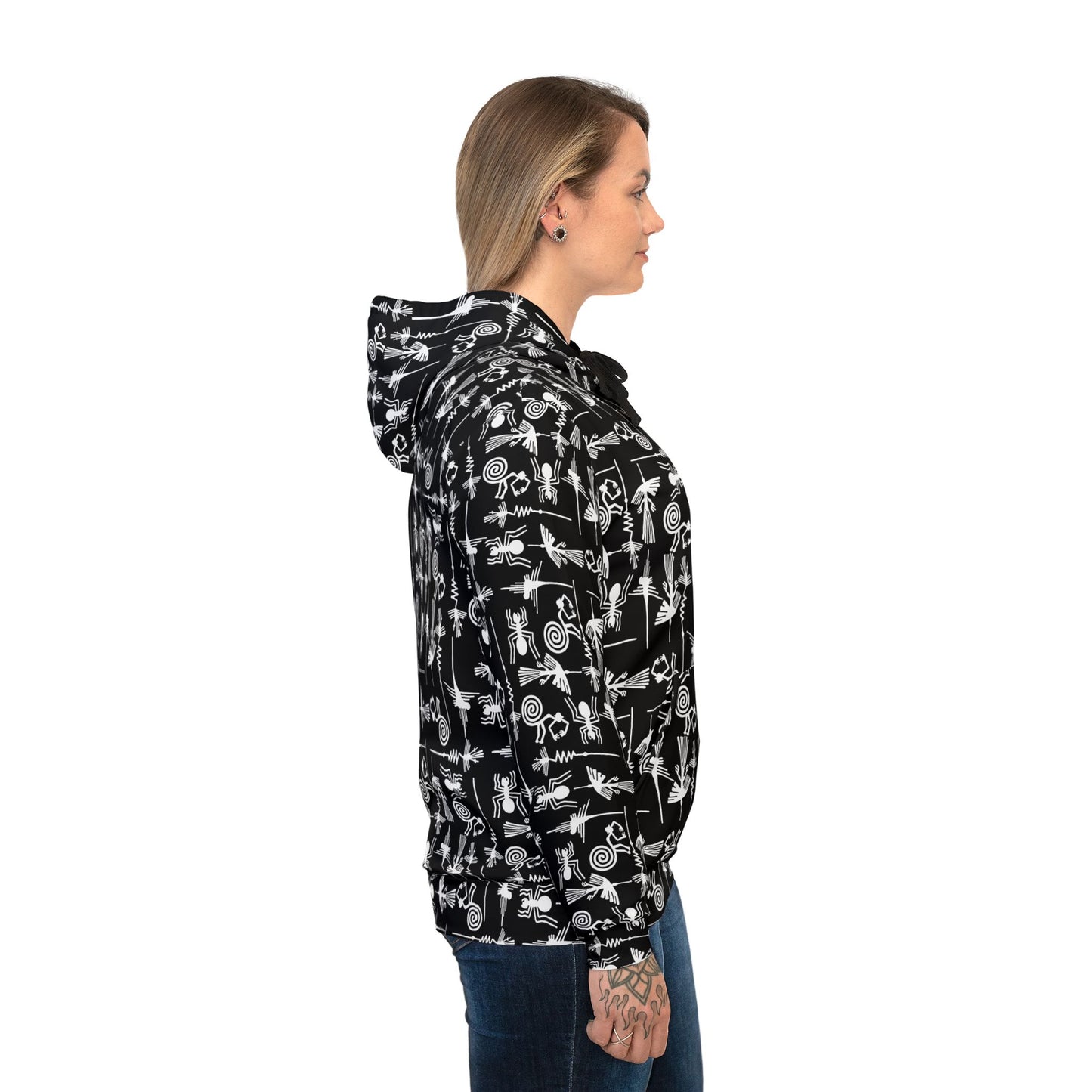 Nazca Lines Geoglyphs Peru Design Hoodie - Black