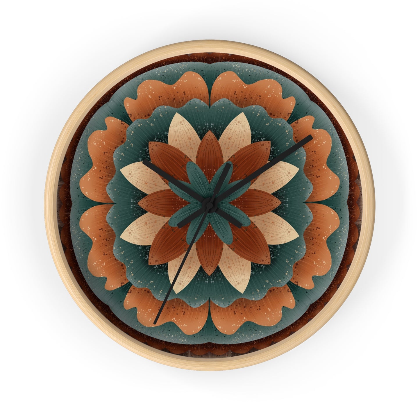 Harvest Harmony Wall Clock | 10" Wooden Frame Wall Clock by Anndria | Silent Mechanism, Unique Home Décor