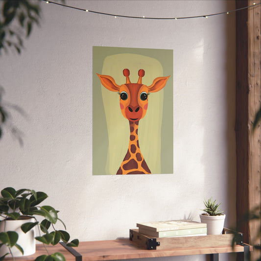 Vertical Poster, Giraffe Art Print, Matte Finish Wall Decor, Anndria Design, Giraffe Lover Gift, Nature Theme Decoration