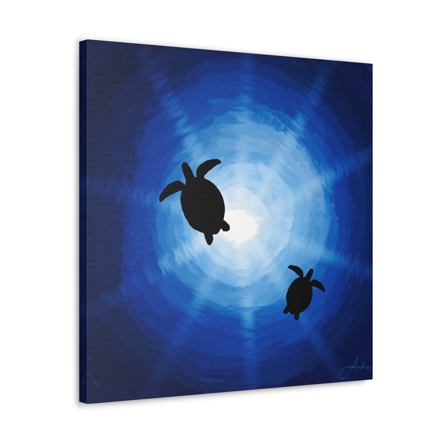 Ocean Turtle Canvas Gallery Wrap - Ocean Art for Beach Lovers by Anndria