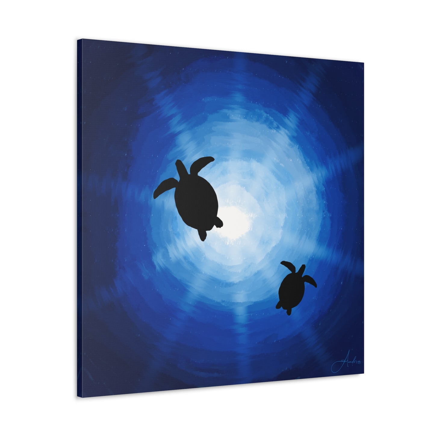 Ocean Turtle Canvas Gallery Wrap - Ocean Art for Beach Lovers by Anndria