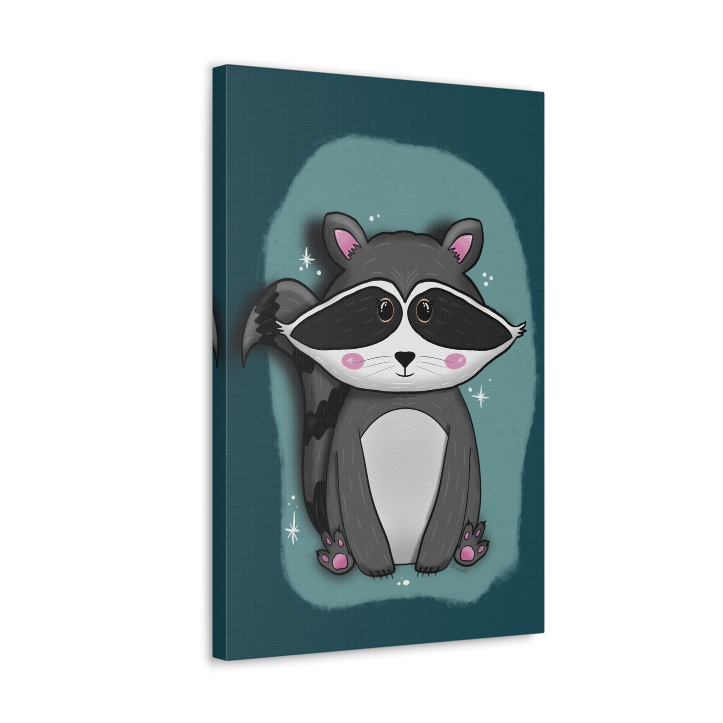 Canvas Prints, Midnight Mischief Raccoon Wall Art, Animal Lover Gift, Cute Wildlife Decor, Anndria Artwork, Home Office Decoration, Nursery