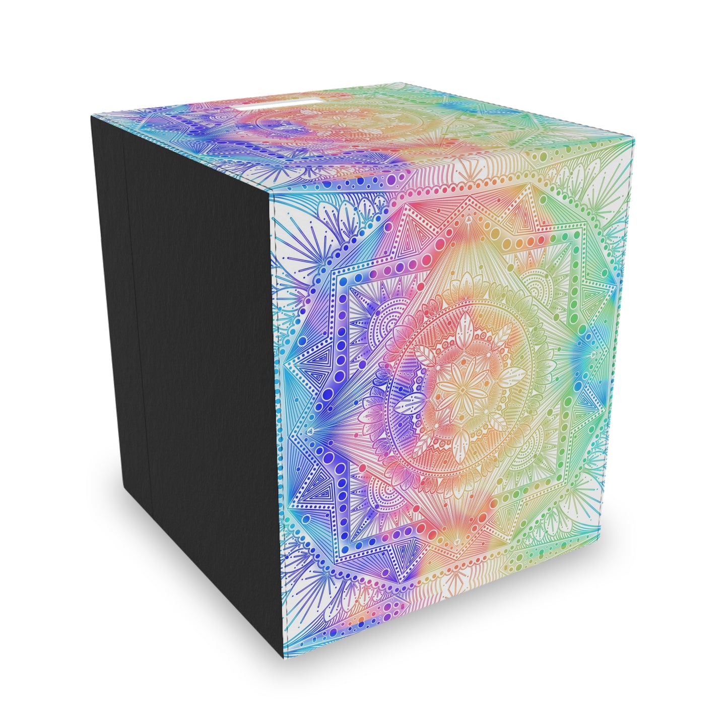 Felt Storage Box, Celestial Kaleidoscope Mandala Design, Custom Organizer, Container, Unique Hand Drawn Storage Bin, Anndria Artwork