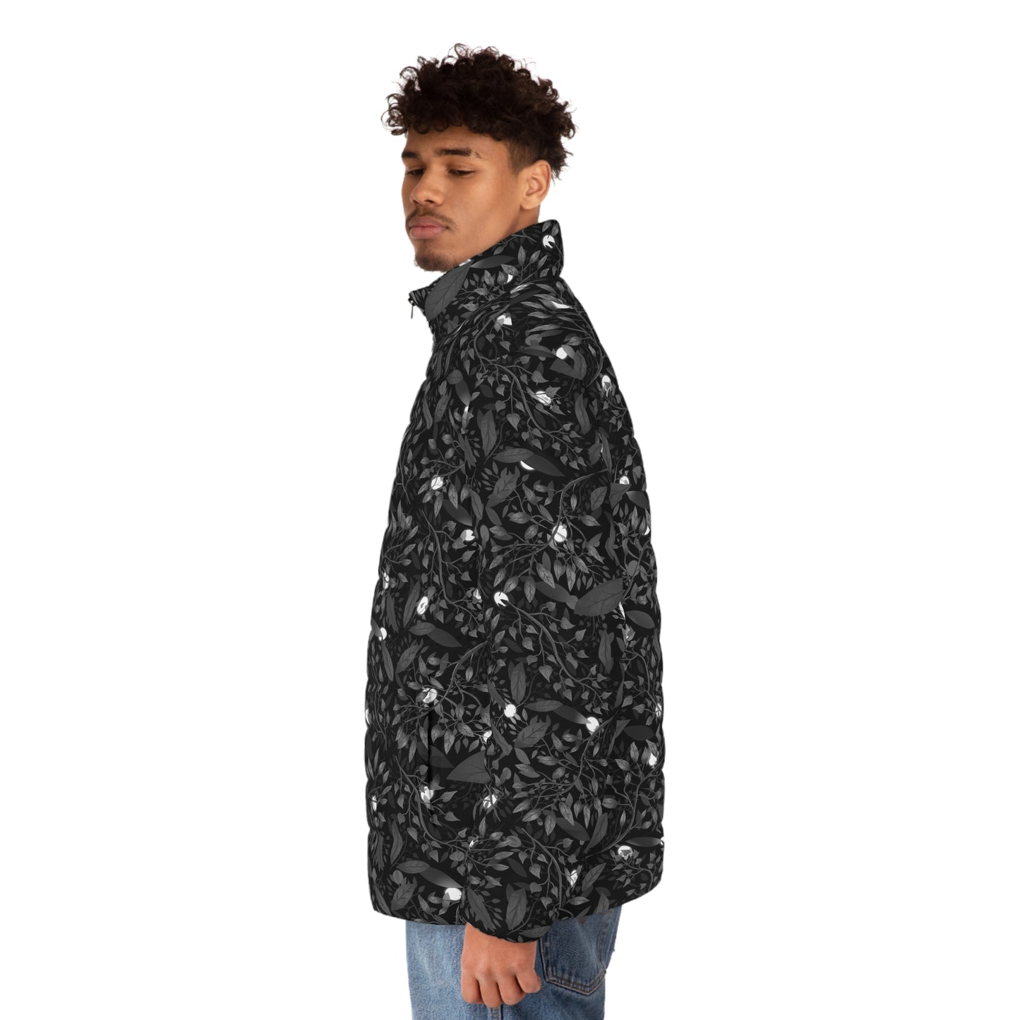 Nature-Inspired Men's Puffer Jacket - Stylish Outerwear for Outdoor Adventures