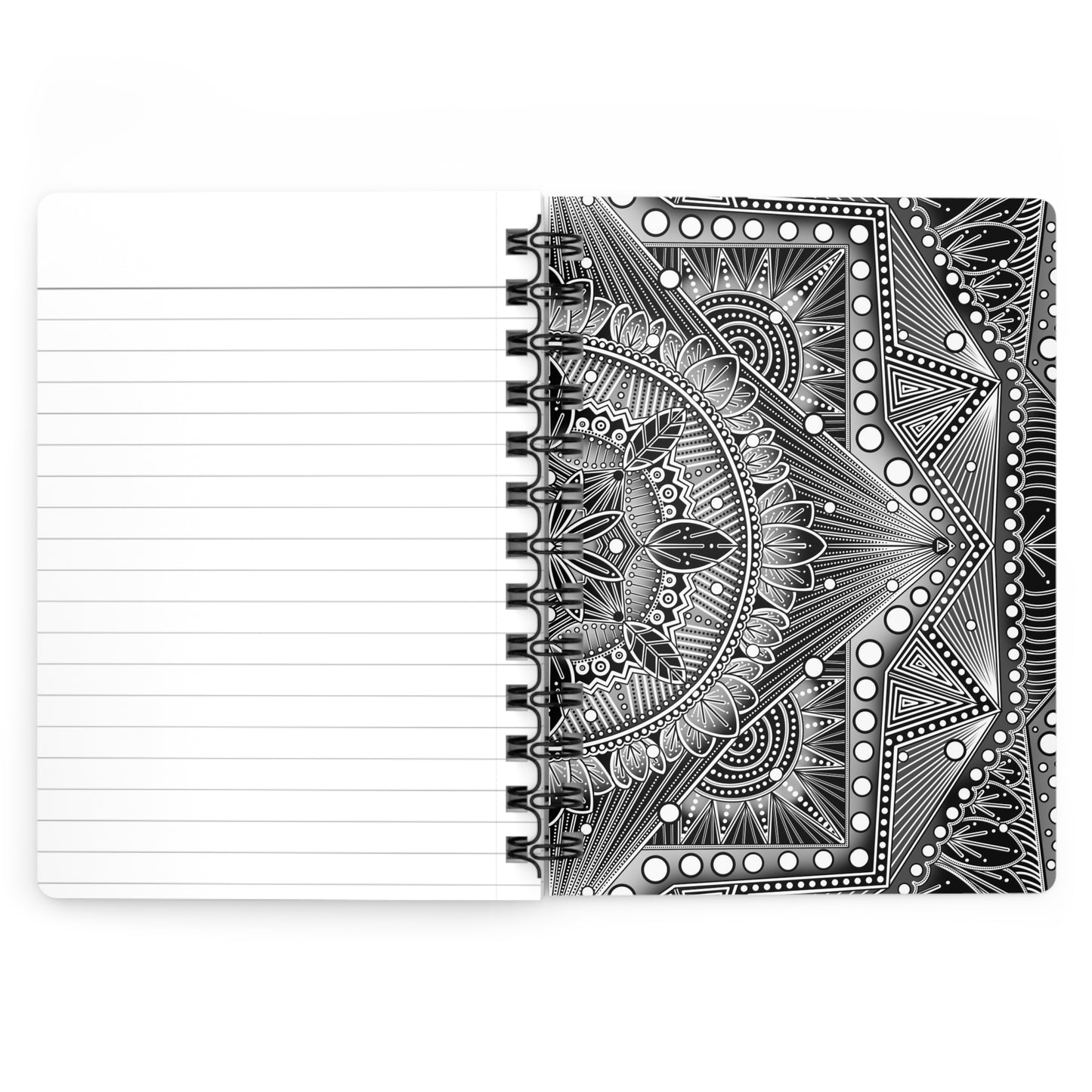 Mandala Art Journal, Meditation Notebook, Sketchbook, Coloring Diary, Black and White Design by Anndria