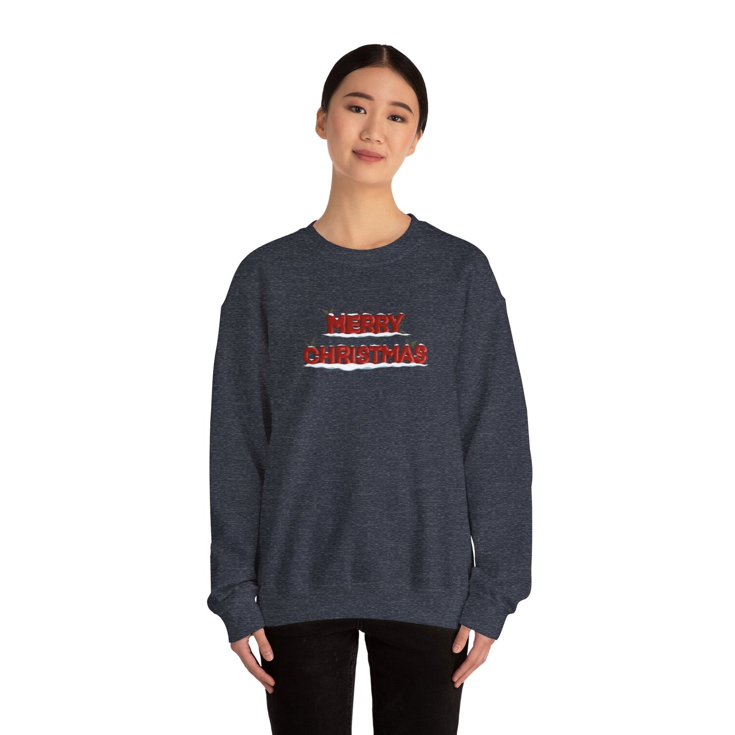 Merry Christmas with Snow and Holly - Unisex Sweatshirt