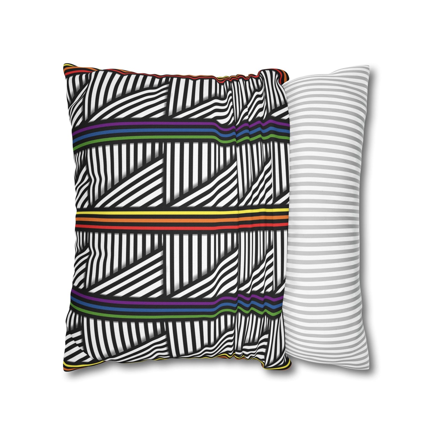 Geometric Striped Pride Pillowcase - Modern Home Décor, Stylish Accent for Living Room
