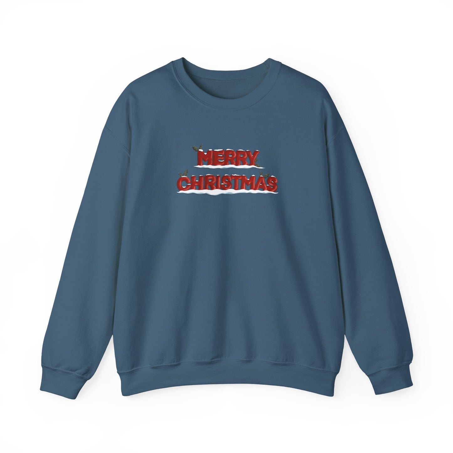 Merry Christmas with Snow and Holly - Unisex Sweatshirt