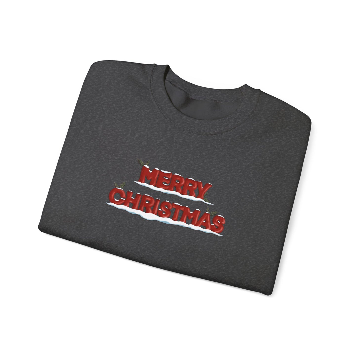 Merry Christmas with Snow and Holly - Unisex Sweatshirt