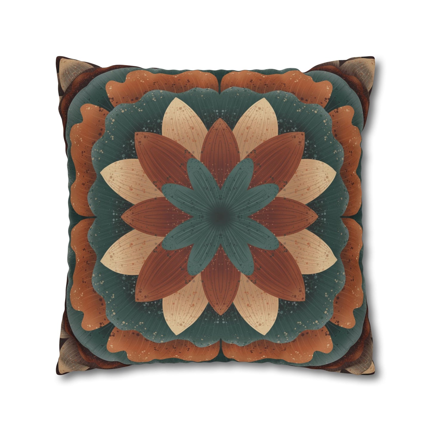 Faux Suede Pillowcase, Harvest Harmony Mandala, Square Pillow Cover, Anndria Fall Vibes, Home Decor, Boho Cushion Case