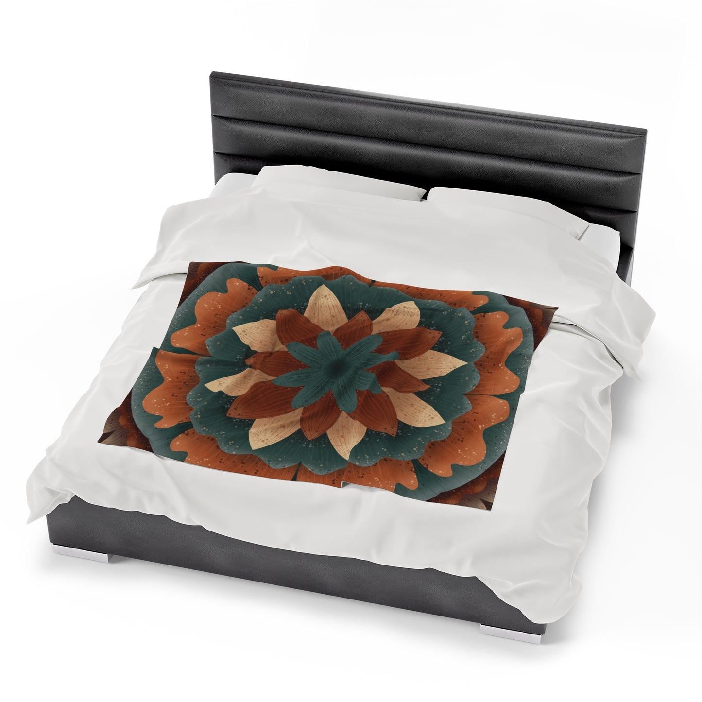 Velveteen Plush Blanket, Harvest Harmony Mandala Artwork by Anndria, Fall Vibes, Cozy Home Decor, Gift for Nature Lovers, Boho Chic Throw