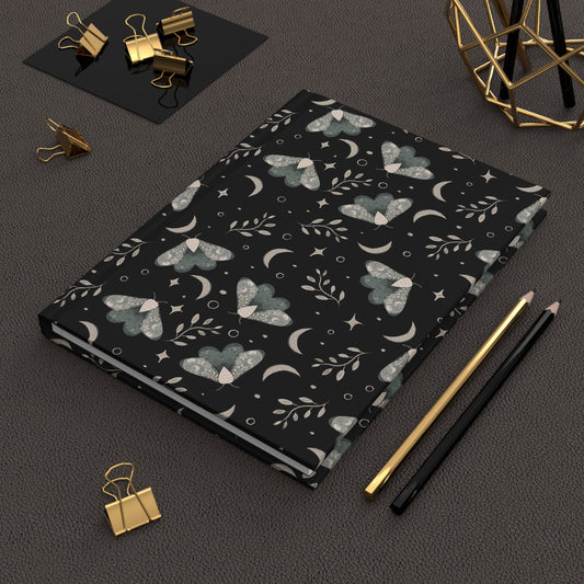 Hardcover Journal Witchy Moth Design by Anndria