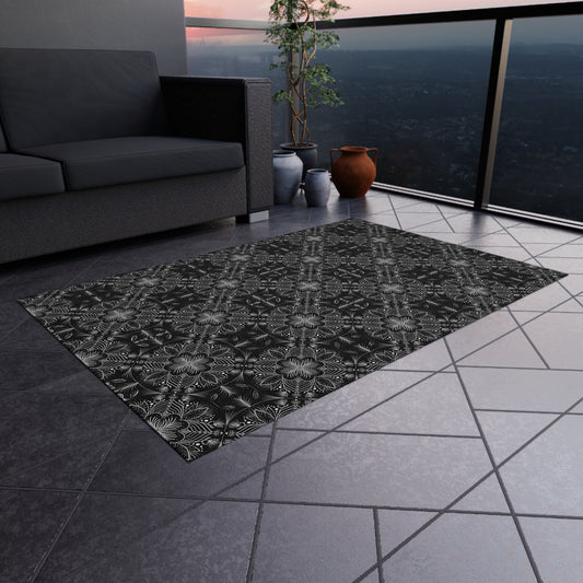 Elegant Outdoor Rug - Floral Pattern for Patio & Garden Decor