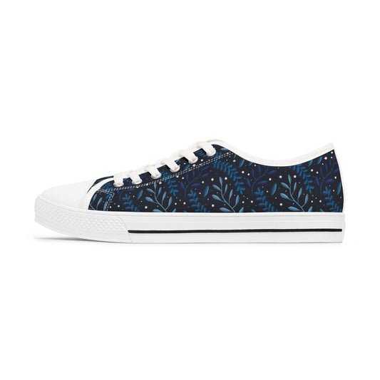 Low Top Sneakers Midnight Blue Forest Design by Anndria
