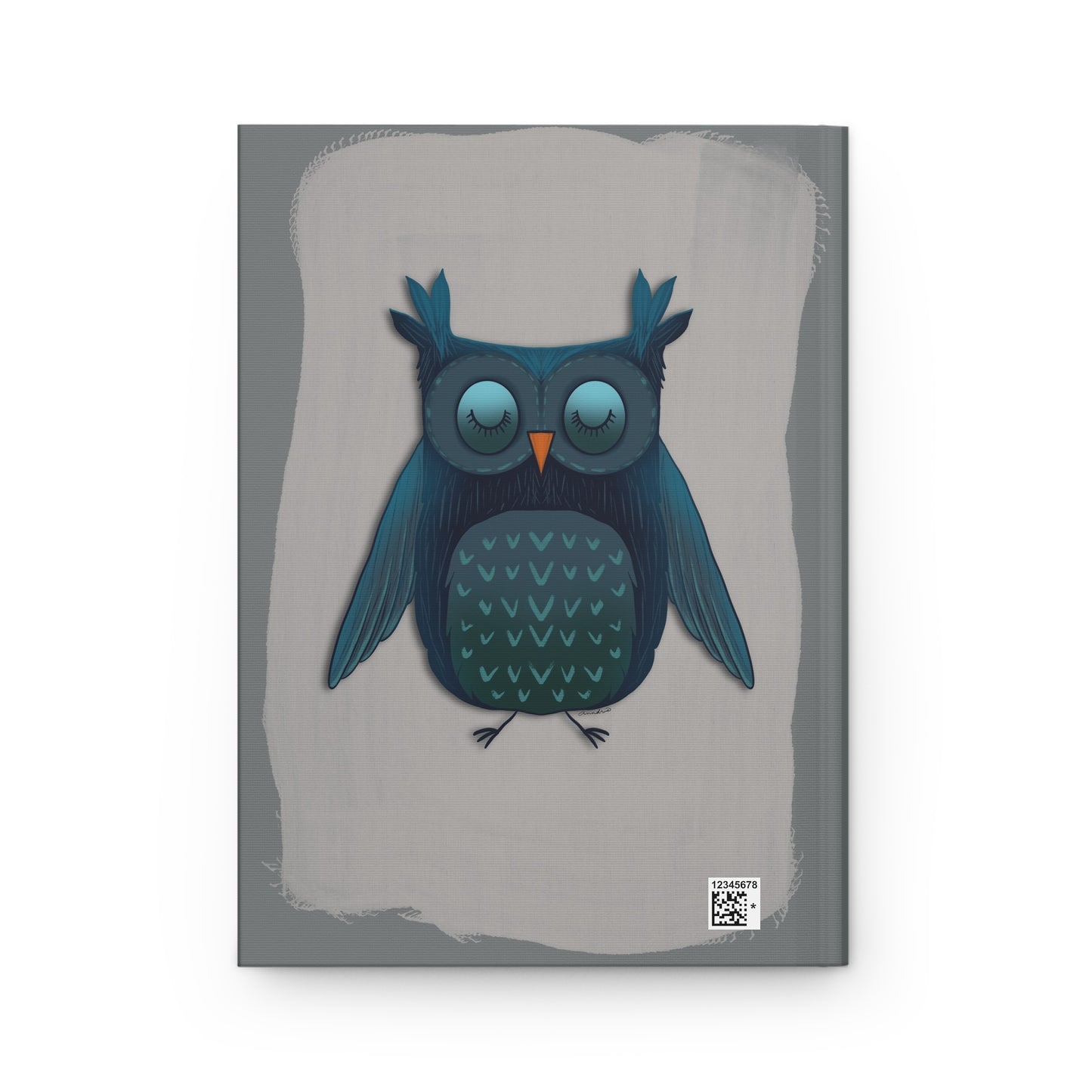 Midnight Watcher Hardcover Journal, Blue Owl Design, Matte Cover Notebook, Blank Pages, Stationery Gift, Writing Diary, Notepad Sketchbook