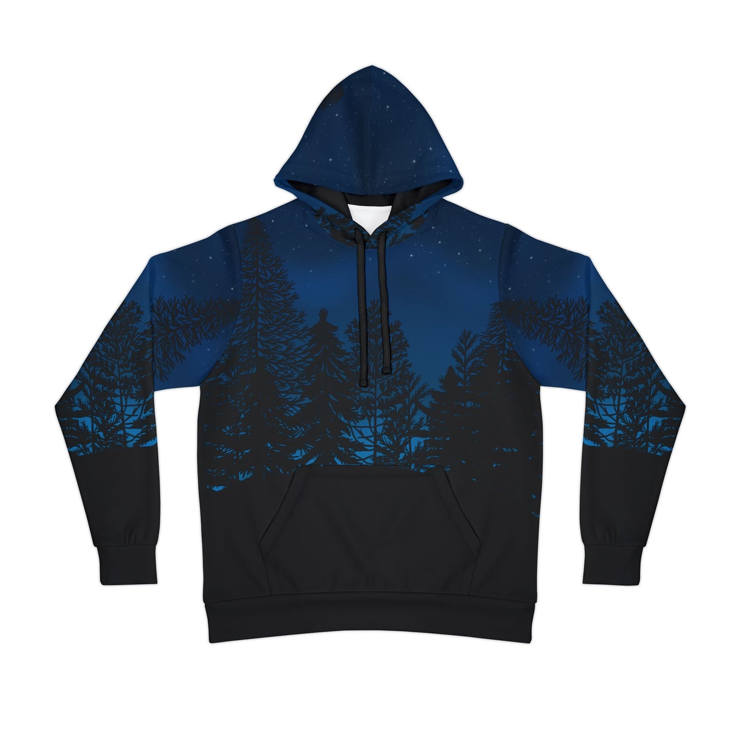 Starry Night Forest Athletic Hoodie - Outdoor Adventure Wear