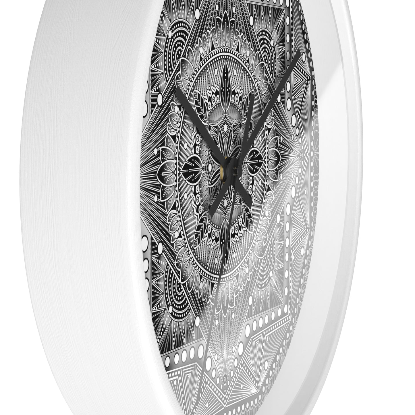 Mandala Wall Clock, Black and White Boho Home Decor, Unique Mandala Artwork, Modern Wall Clock, Mandala Design Decor, Mandala Clock