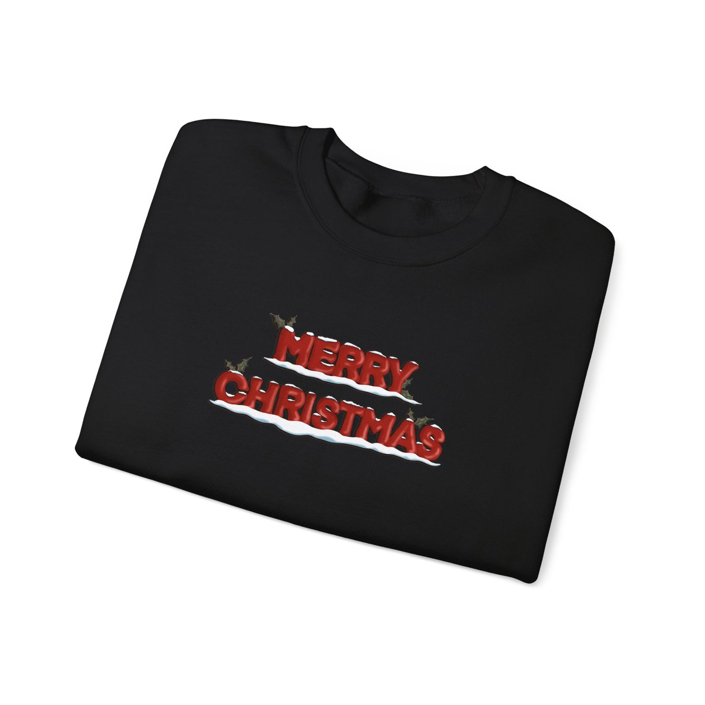 Merry Christmas with Snow and Holly - Unisex Sweatshirt