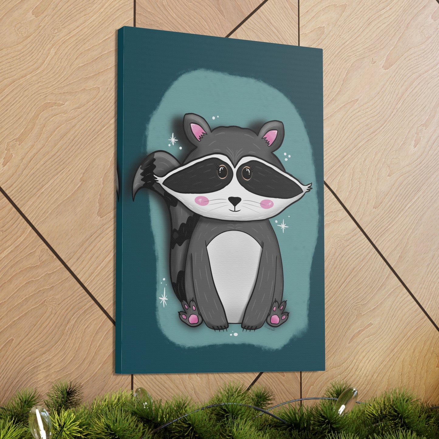 Canvas Prints, Midnight Mischief Raccoon Wall Art, Animal Lover Gift, Cute Wildlife Decor, Anndria Artwork, Home Office Decoration, Nursery