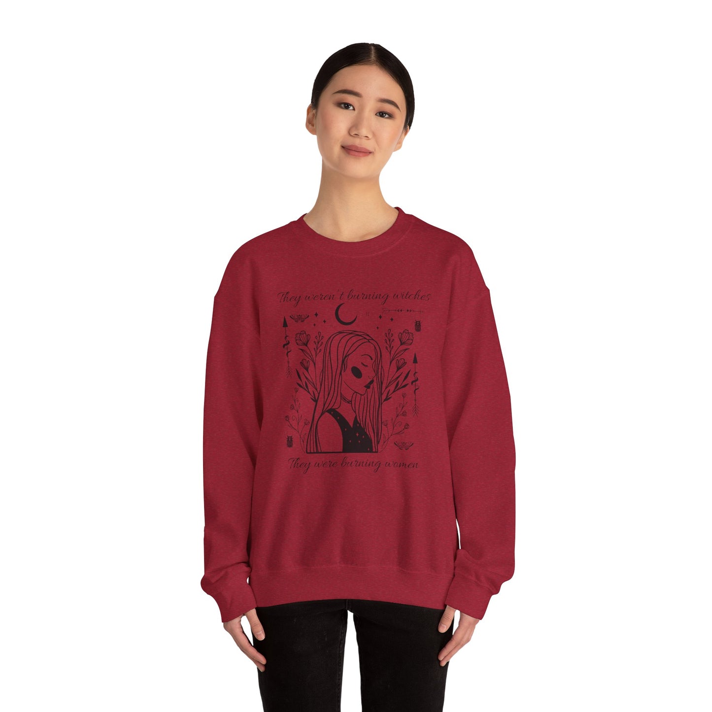 Feminine Rage Sweatshirt, Women's Empowerment Jumper, Witch Burning Feminist Top, Gender Equality Pullover, Unisex Crewneck Sweater
