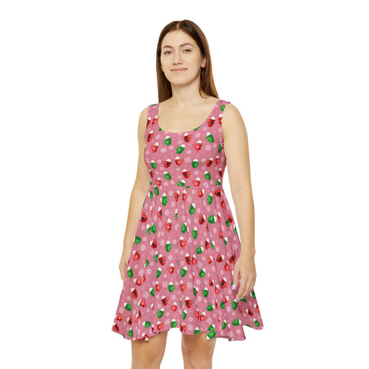 Holiday Hot Chocolate Women's Skater Dress - Pink