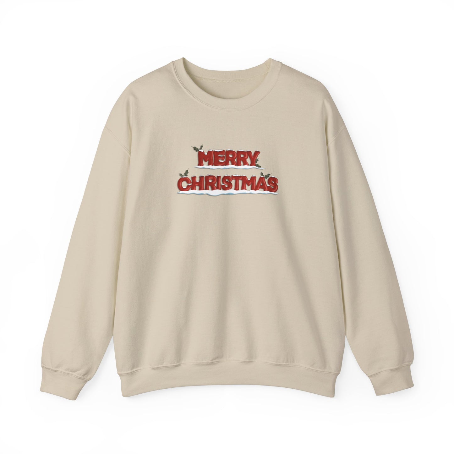 Merry Christmas with Snow and Holly - Unisex Sweatshirt