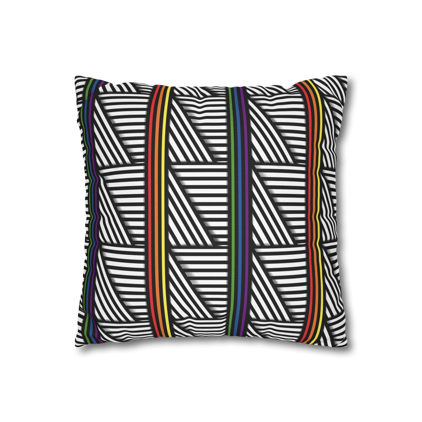 Geometric Striped Pride Pillowcase - Modern Home Décor, Stylish Accent for Living Room