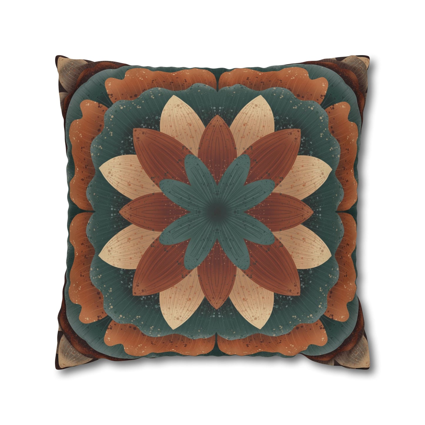Faux Suede Pillowcase, Harvest Harmony Mandala, Square Pillow Cover, Anndria Fall Vibes, Home Decor, Boho Cushion Case