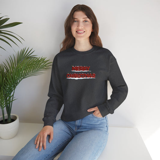 Merry Christmas with Snow and Holly - Unisex Sweatshirt