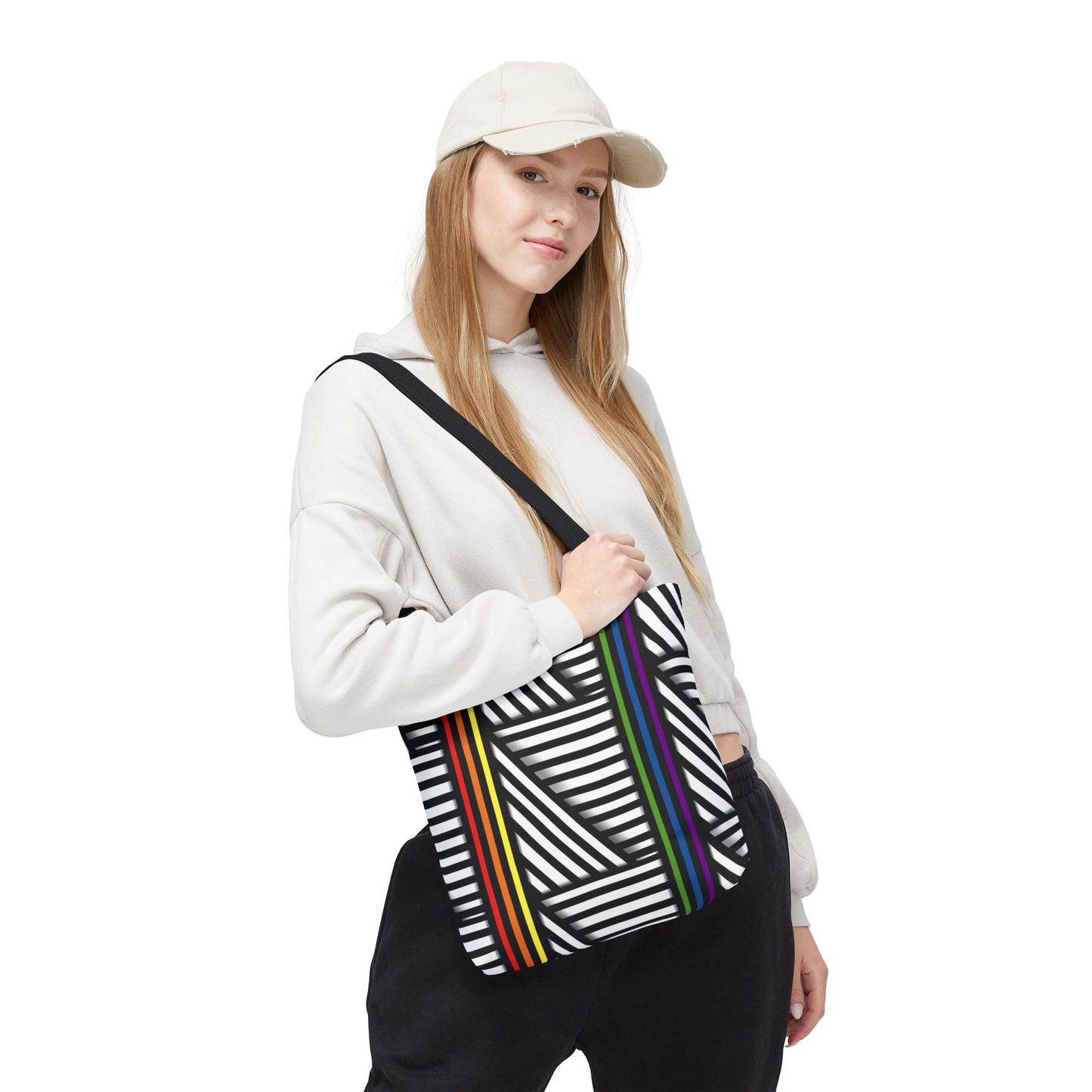 Colorful Striped Pride Tote Bag - Stylish & Versatile for Everyday Use