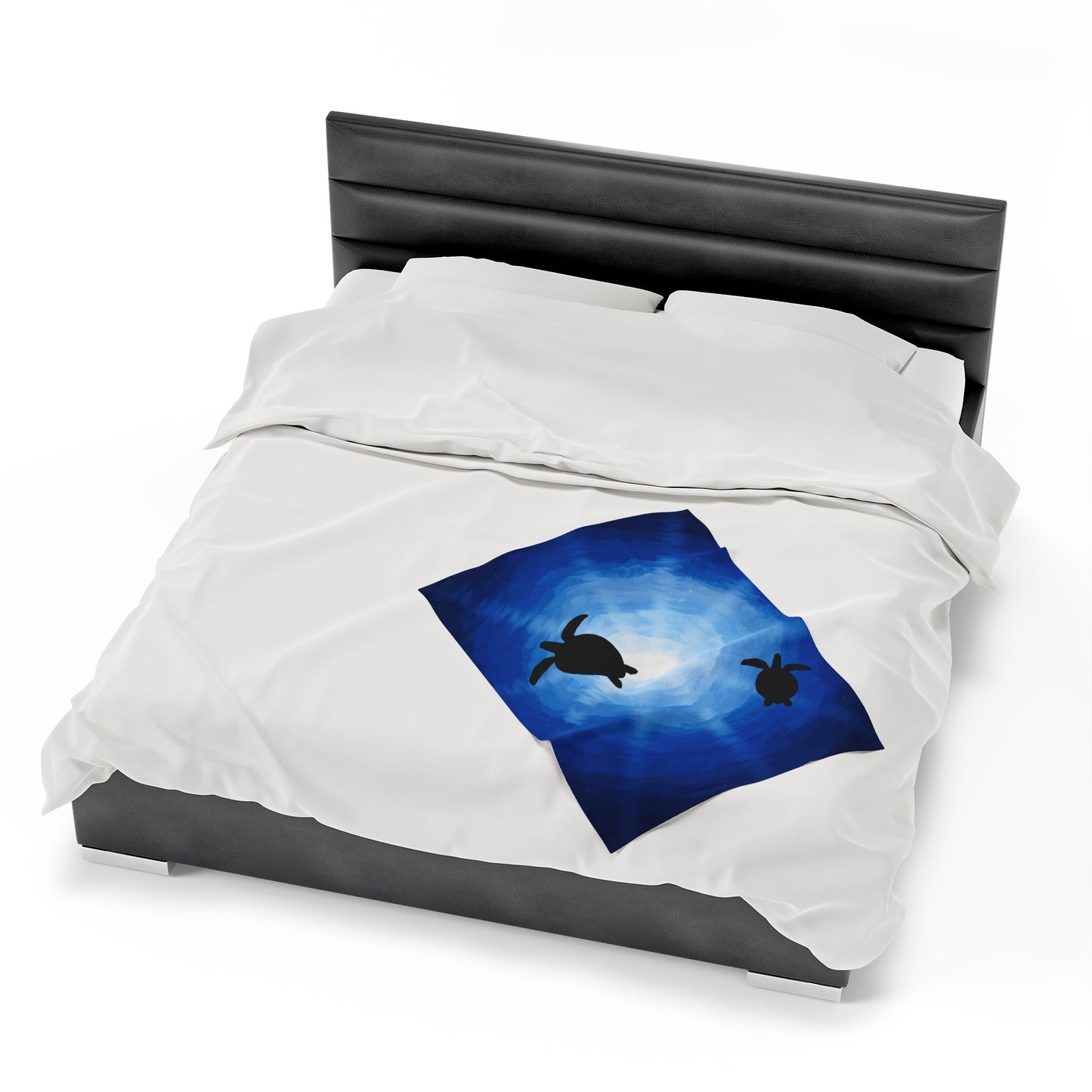 Plush Blanket - Sea Turtles Swimming Through Sun Rays Drawn by Anndria