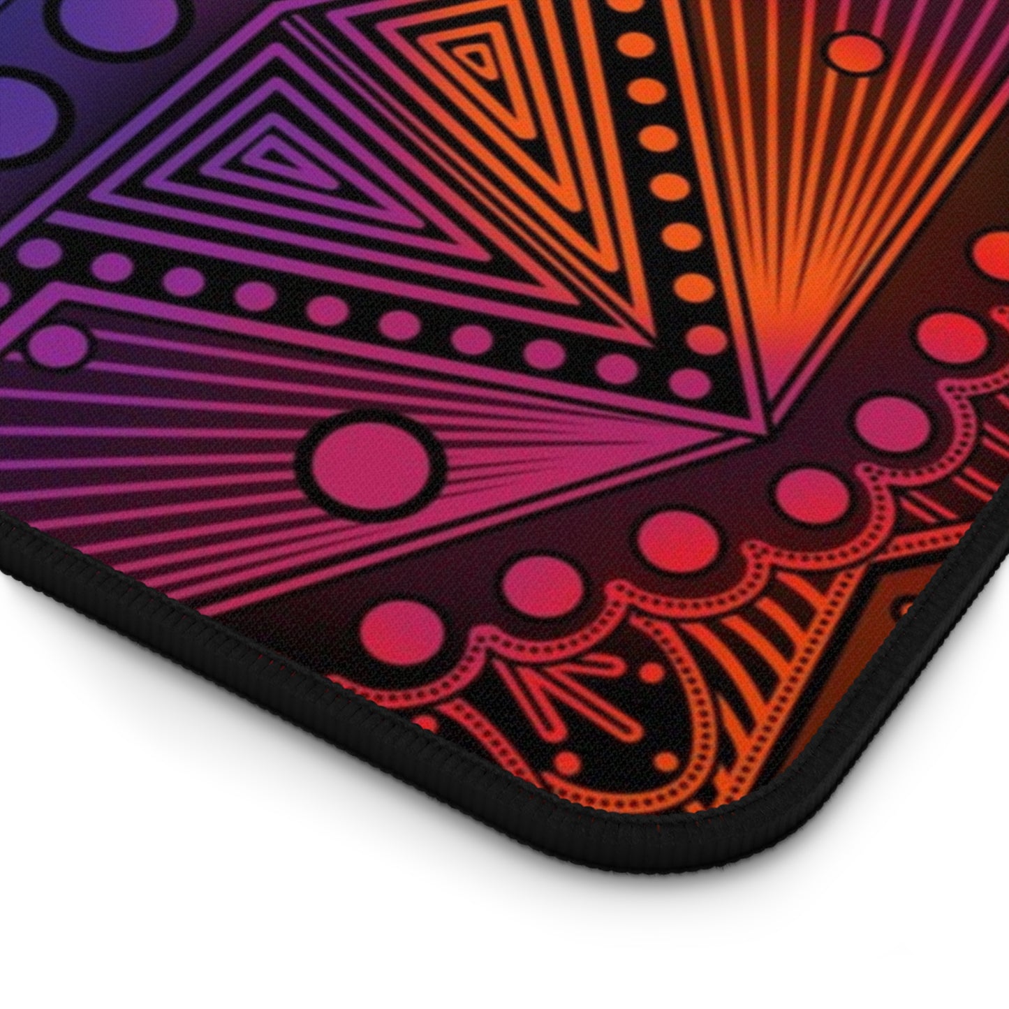 Desk Mat, Rainbow Holographic Mandala Design by Anndria, Unique Custom Work, Table Protector, Desk Pad, Office Decor, Mouse Pad